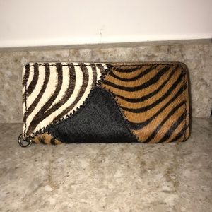 Wallet 100% Leather And Pony Hair